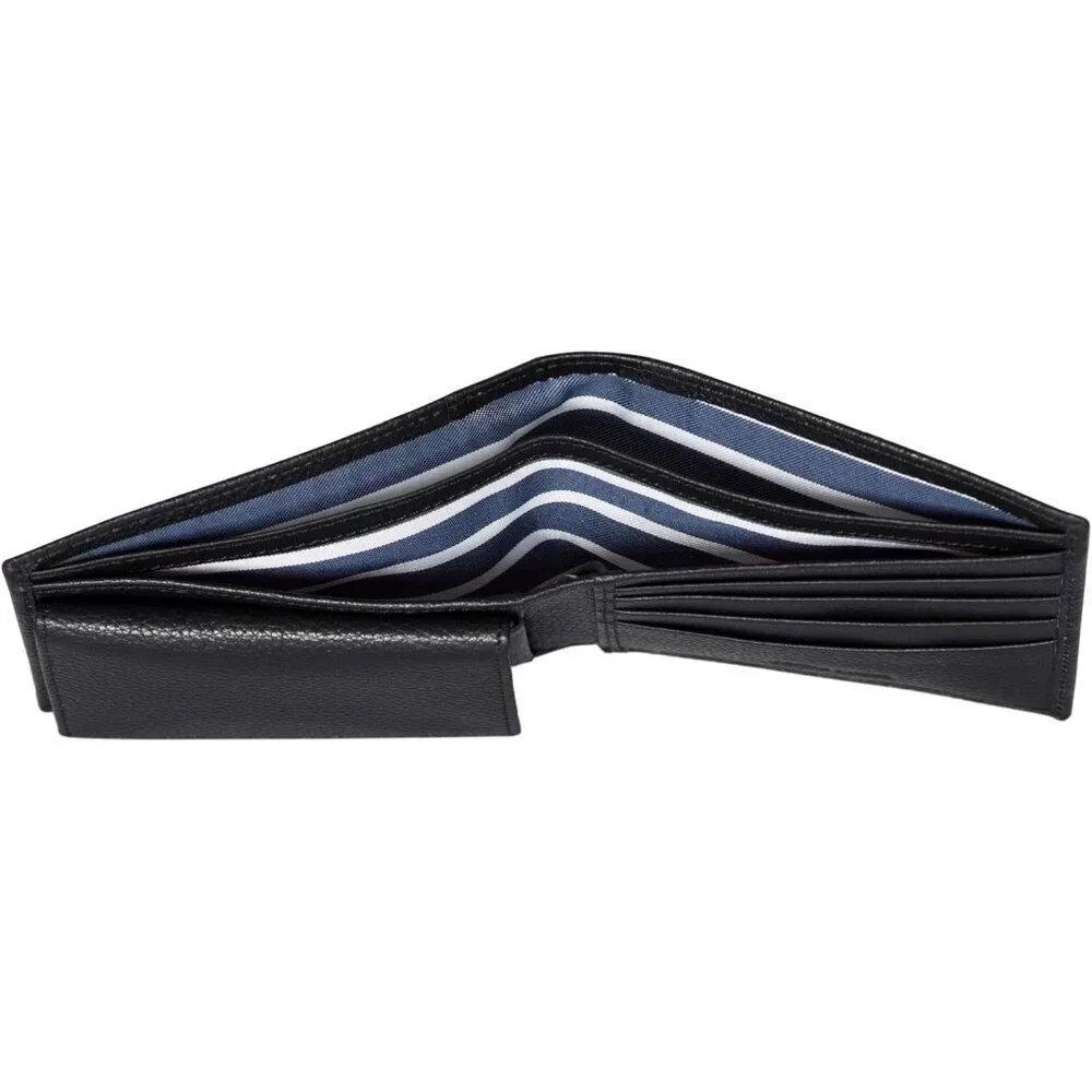 Men's J-Class - Black Bifold Leather Wallet RFID Blocking ID Window Card Slots